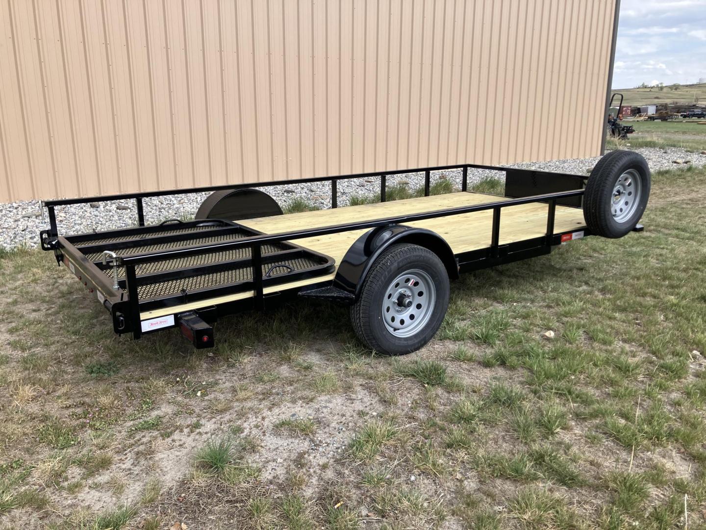 2026 , located at 40 Big Timber RD, Big Timber, MT, 59011, (406) 901-0517, 45.836796, -109.943535 - New RHI 78" x 14 Utility, 3.5k axle, (3) position rear gate, 1-1/2" x 1-1/2" tube uprights, 2" x 1-1/2" tube - top rail, treated wood deck, all lights LED, 15" radial tires, spare with spare mount, 2" coupler, swivel jack, safety chains, primed and painted with PPG paint. Made with high quality US s - Photo#2