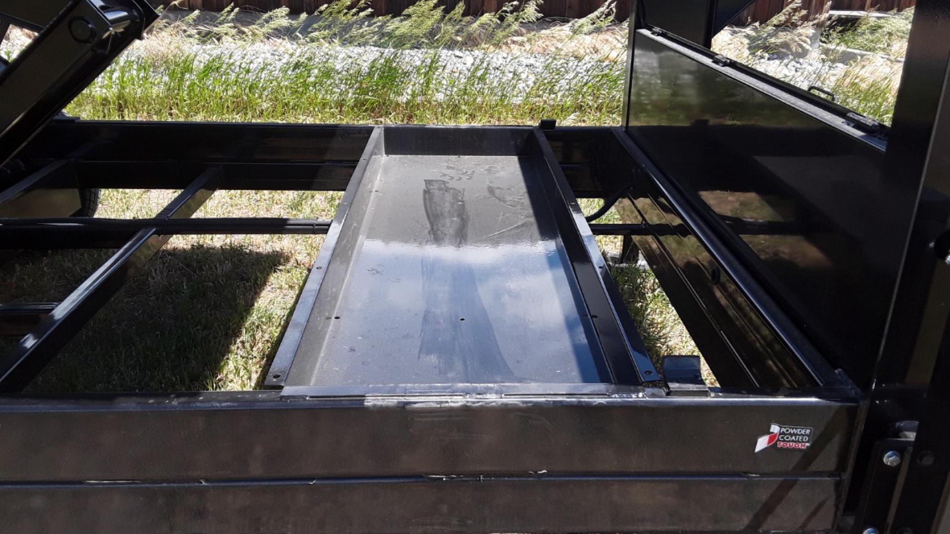 2025 Black SureTrac 7 x 14 LoPro Dump , located at 310 West 1st Ave, Big Timber, MT, 59011, (406) 901-0517, 45.833511, -109.957809 - SURE-TRAC 7 x 14 HD LO PRO DUMP TRAILER, 14K GVW, TELESCOPIC HOIST, UNDERBODY TOOL STORAGE BOX, STAKE POCKETS ON SIDE, MESH TARP, 110 VOLT BATTERY CHARGER, SIDE STEP, EZ LUBE HUBS, HD SLIPPER SPRING SUSPENSION, 16" RADIAL 10 PLY TIRES, BRAKES BOTH AXLES, SPREADER-BARN DOOR REAR GATE, REAR RAMPS, 10 - Photo#13