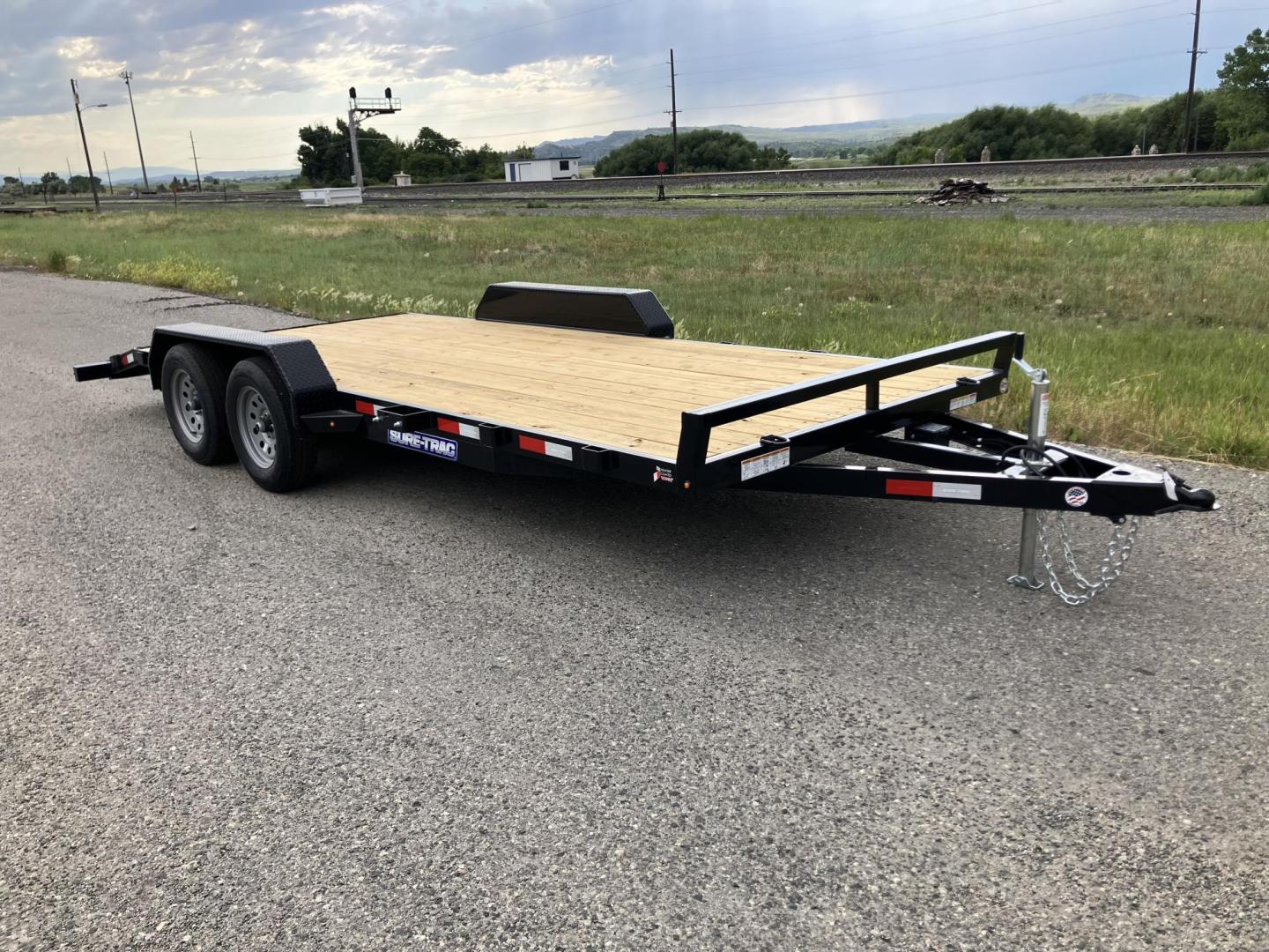 2025 Black SureTrac 7 x 18 - 7K Car Hauler , located at 310 West 1st Ave, Big Timber, MT, 59011, (406) 901-0517, 45.833511, -109.957809 - Photo#1