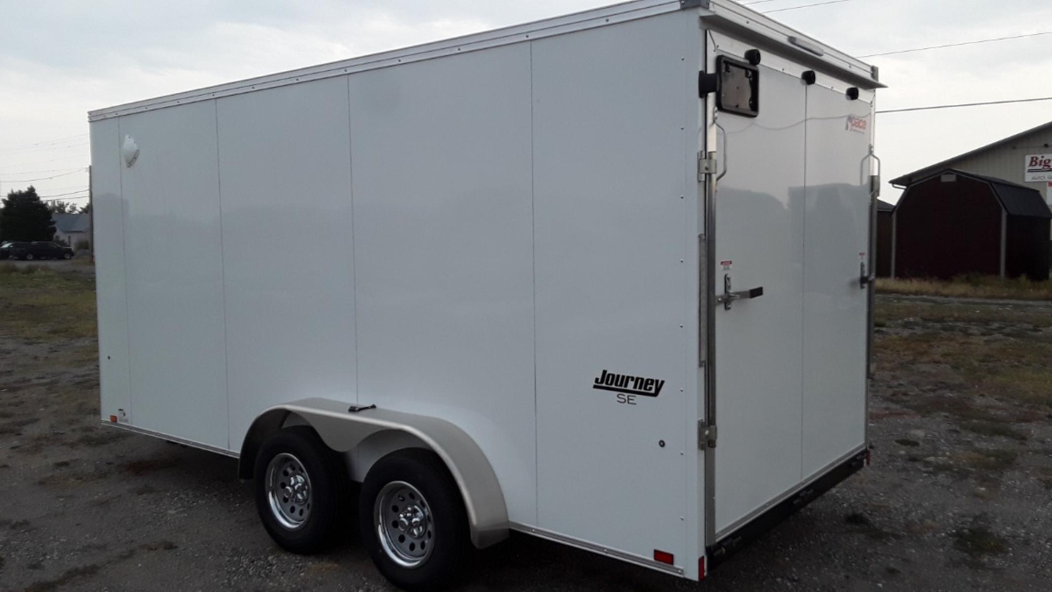 2022 Pewter Pace 7 x 16 Journey SE , located at 310 West 1st Ave, Big Timber, MT, 59011, (406) 860-8510, 45.833511, -109.957809 - NEW PACE 7 X 16 JOURNEY SE V-NOSE CARGO TRAILER, 7K GVW, 78" REAR OPENING DOOR HEIGHT, TUBE SIDEWALL SUPPORTS ON 16" CENTERS, FLOOR CROSSMEMBERS ON 16" CENTERS, SCREWLESS EXTERIOR, TUBE FRAME CONSTRUCTION W- 3 YEAR WARRANTY, 15" RADIAL TIRES, EZ LUB HUBS, REAR RAMP DOOR, FLUSH MOUNTED RV SIDE DOOR W - Photo #1