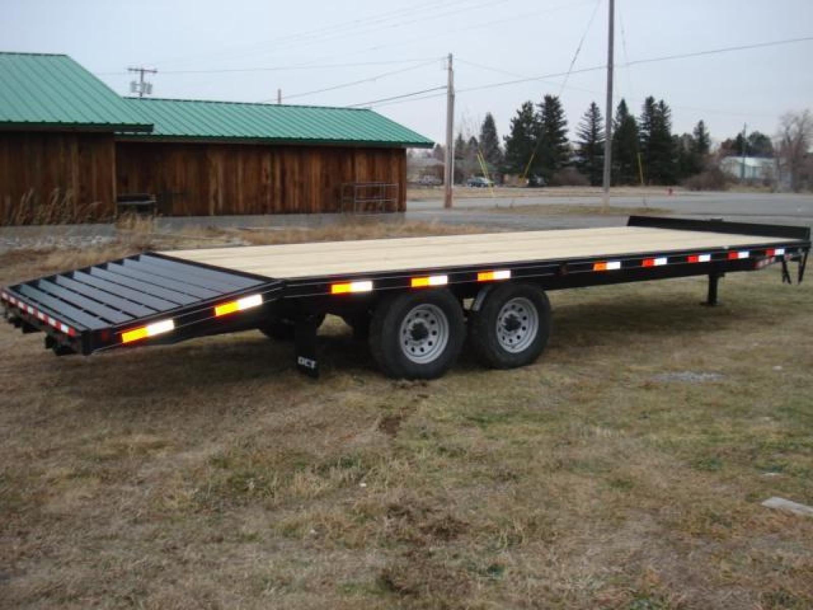 2022 Black DCT 81/2 x 20 + 4 Deckover Equip , located at 310 West 1st Ave, Big Timber, MT, 59011, (406) 860-8510, 45.833511, -109.957809 - DCT 81/2 X 20 + 4 DECKOVER BUMPER-PULL EQUIPMENT TRAILER, 4' DOVETAIL, 14K GVW, 2 - 7K AXLES W- EZ LUBE HUBS, HD SLIPPER SPRING SUSPENSION, 16"-10 PLY TIRES, 16" ON CENTER CROSS MEMBERS, LED LIGHTS, TREATED DECK, REAR RAMPS, 2-5-16 ADJUSTABLE COUPLER, 12K DROP FOOT JACK, STAKE POCKETS-RUB RAIL. T - Photo #1