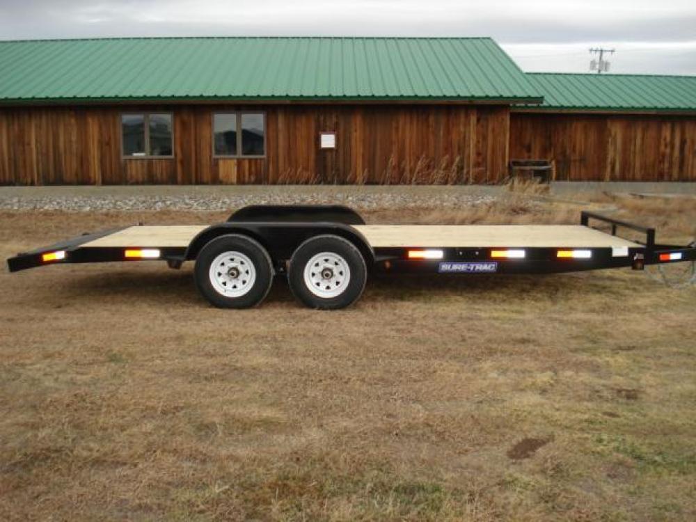 2022 Black SureTrac 7 x 20-10K Car Hauler , located at 310 West 1st Ave, Big Timber, MT, 59011, (406) 860-8510, 45.833511, -109.957809 - SURE-TRAC 7 x 20 C-CHANNEL CAR HAULER, 10K GVW, 2' DOVETAIL, REAR STOW RAMPS, 15