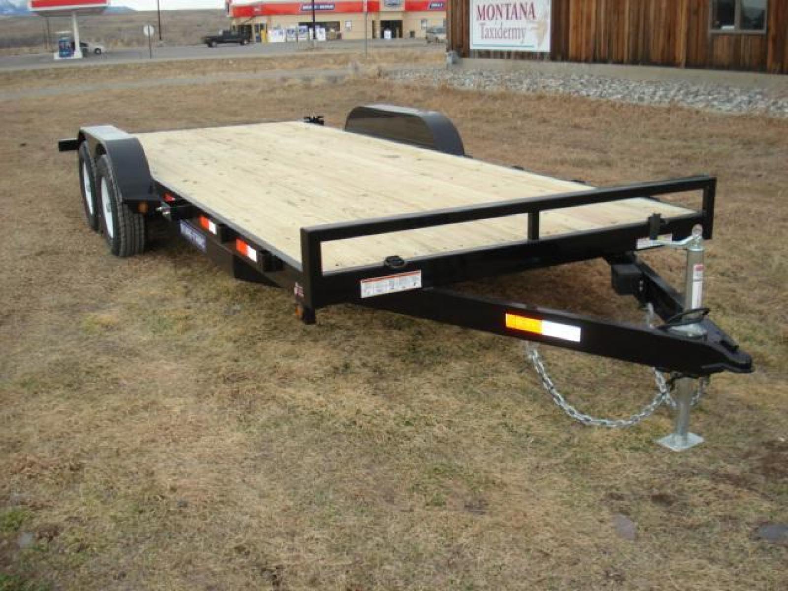 2023 Black SureTrac 7 x 20-10K Car Hauler , located at 310 West 1st Ave, Big Timber, MT, 59011, (406) 860-8510, 45.833511, -109.957809 - SURE-TRAC 7 x 20 C-CHANNEL CAR HAULER, 10K GVW, 2' DOVETAIL, REAR STOW RAMPS, 15" - 8 PLY RADIAL TIRES, EZ LUBE HUBS, BRAKES BOTH AXLES, SIDE POCKETS, 2 X 6 TREATED WOOD DECK, (4) D-RINGS, LED LIGHTS, 7K SET-BACK DROP LEG JACK, SPARE MOUNT, 5" C-CHANNEL FRAME, 5" C-CHANNEL FULL WRAP TONGUE, 2-5-16" - Photo #2