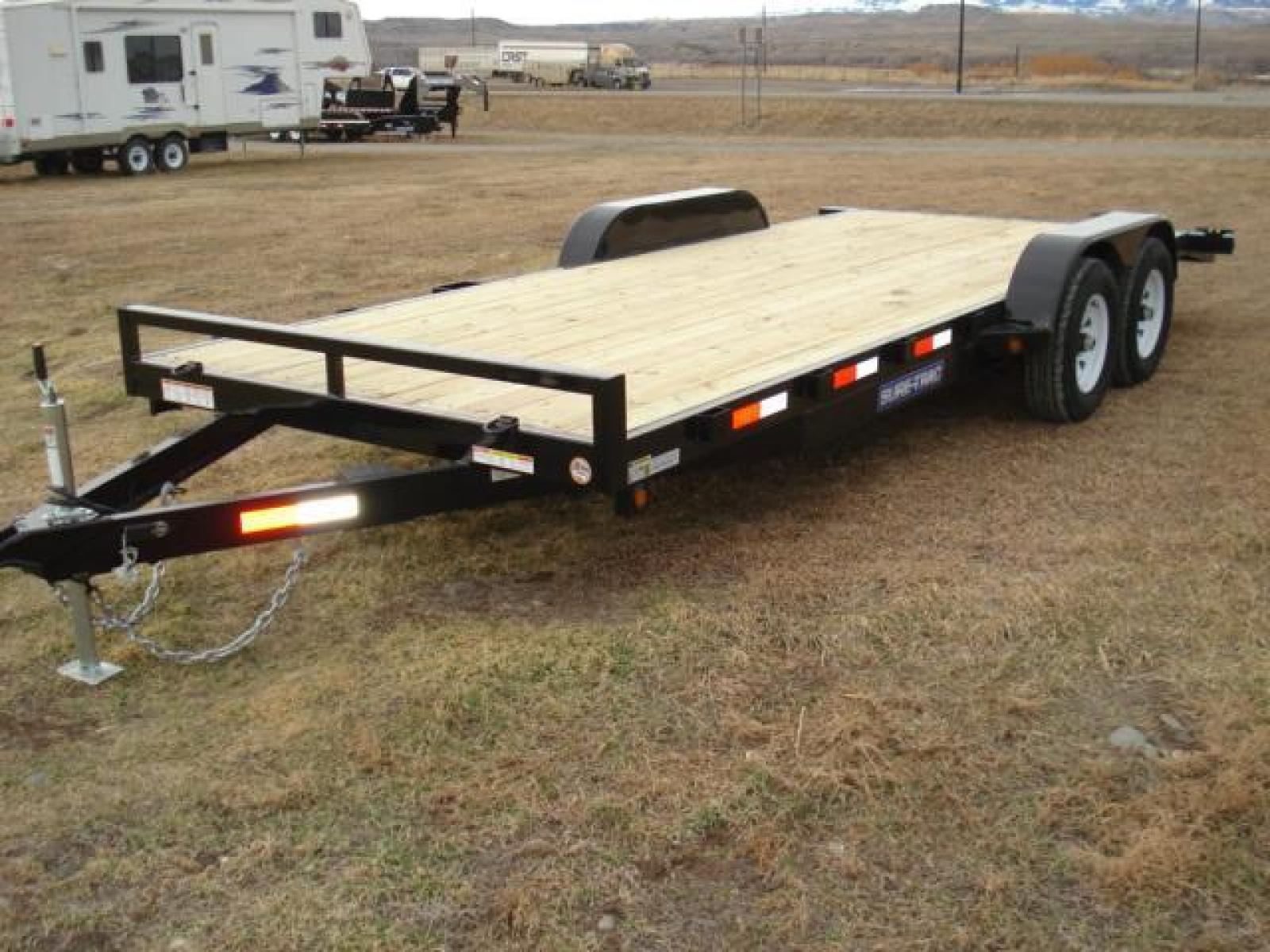 2023 Black SureTrac 7 x 20-10K Car Hauler , located at 310 West 1st Ave, Big Timber, MT, 59011, (406) 860-8510, 45.833511, -109.957809 - SURE-TRAC 7 x 20 C-CHANNEL CAR HAULER, 10K GVW, 2' DOVETAIL, REAR STOW RAMPS, 15" - 8 PLY RADIAL TIRES, EZ LUBE HUBS, BRAKES BOTH AXLES, SIDE POCKETS, 2 X 6 TREATED WOOD DECK, (4) D-RINGS, LED LIGHTS, 7K SET-BACK DROP LEG JACK, SPARE MOUNT, 5" C-CHANNEL FRAME, 5" C-CHANNEL FULL WRAP TONGUE, 2-5-16" - Photo #3
