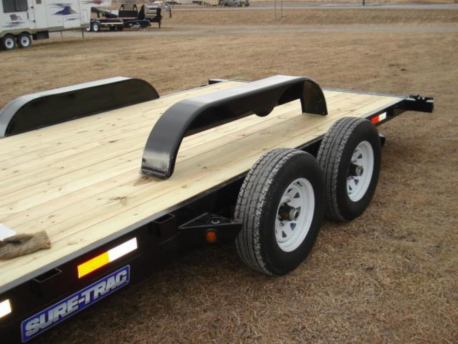 2023 Black SureTrac 7 x 20-10K Car Hauler , located at 310 West 1st Ave, Big Timber, MT, 59011, (406) 860-8510, 45.833511, -109.957809 - SURE-TRAC 7 x 20 C-CHANNEL CAR HAULER, 10K GVW, 2' DOVETAIL, REAR STOW RAMPS, 15" - 8 PLY RADIAL TIRES, EZ LUBE HUBS, BRAKES BOTH AXLES, SIDE POCKETS, 2 X 6 TREATED WOOD DECK, (4) D-RINGS, LED LIGHTS, 7K SET-BACK DROP LEG JACK, SPARE MOUNT, 5" C-CHANNEL FRAME, 5" C-CHANNEL FULL WRAP TONGUE, 2-5-16" - Photo #4