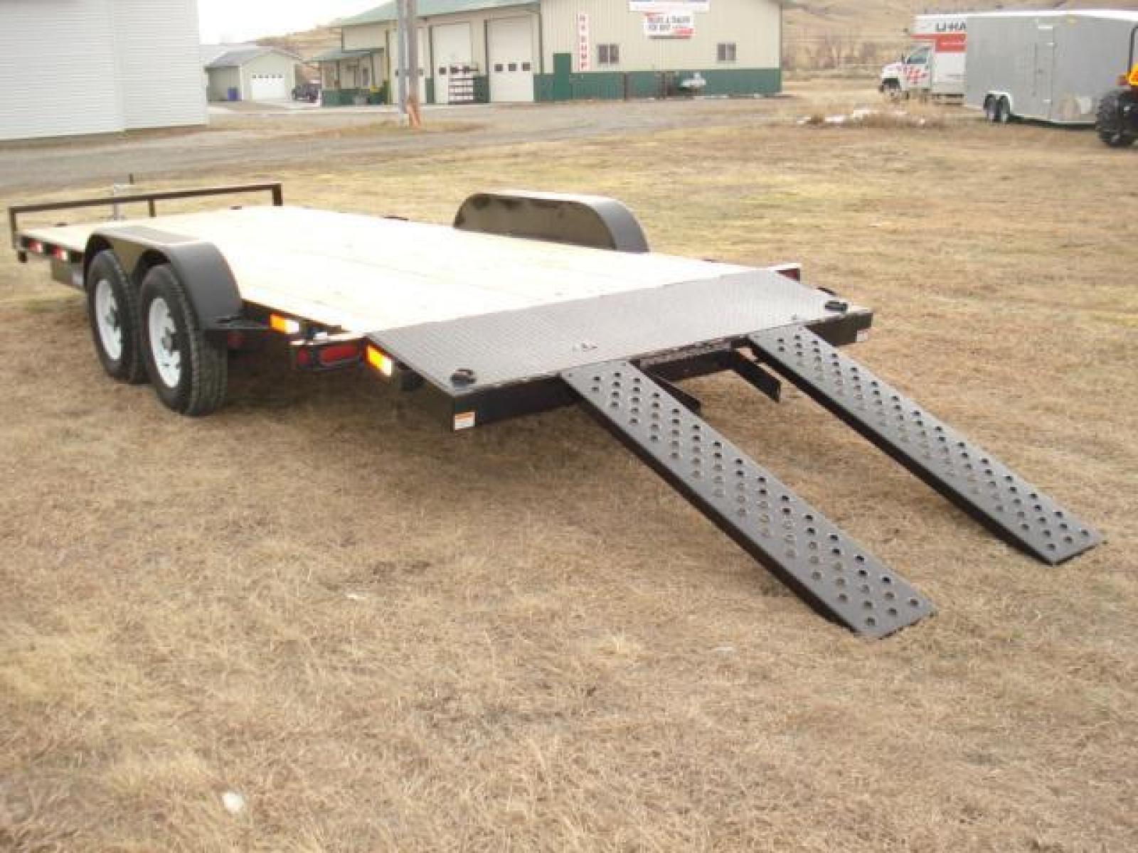 2023 Black SureTrac 7 x 20-10K Car Hauler , located at 310 West 1st Ave, Big Timber, MT, 59011, (406) 860-8510, 45.833511, -109.957809 - SURE-TRAC 7 x 20 C-CHANNEL CAR HAULER, 10K GVW, 2' DOVETAIL, REAR STOW RAMPS, 15" - 8 PLY RADIAL TIRES, EZ LUBE HUBS, BRAKES BOTH AXLES, SIDE POCKETS, 2 X 6 TREATED WOOD DECK, (4) D-RINGS, LED LIGHTS, 7K SET-BACK DROP LEG JACK, SPARE MOUNT, 5" C-CHANNEL FRAME, 5" C-CHANNEL FULL WRAP TONGUE, 2-5-16" - Photo #5