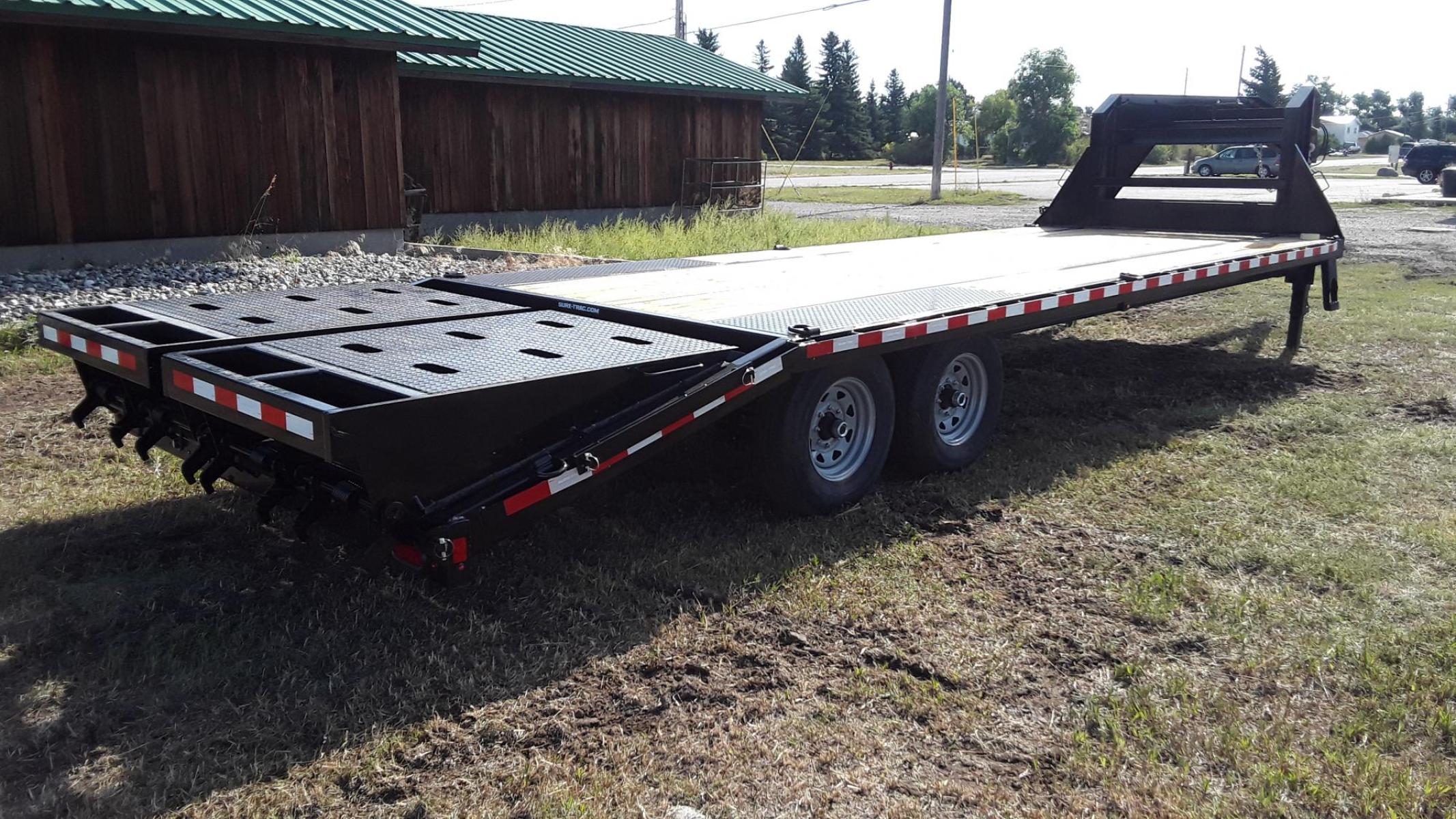2023 SureTrac 81/2 x 25 GN Deckover , located at 310 West 1st Ave, Big Timber, MT, 59011, (406) 860-8510, 45.833511, -109.957809 - 2021 SureTrac 81/2 x 20 + 5 GN Deckover, 15K GVW, HD slipper spring suspension, EZ lube hubs, electric brakes both axles, LED lights, 16"-10 ply radial tires, 2" treated wood deck, (2) 12K drop leg jacks, center mounted tool box, rub rail, stake pockets, chain spools, 3" c-channel cross members on 1 - Photo #1