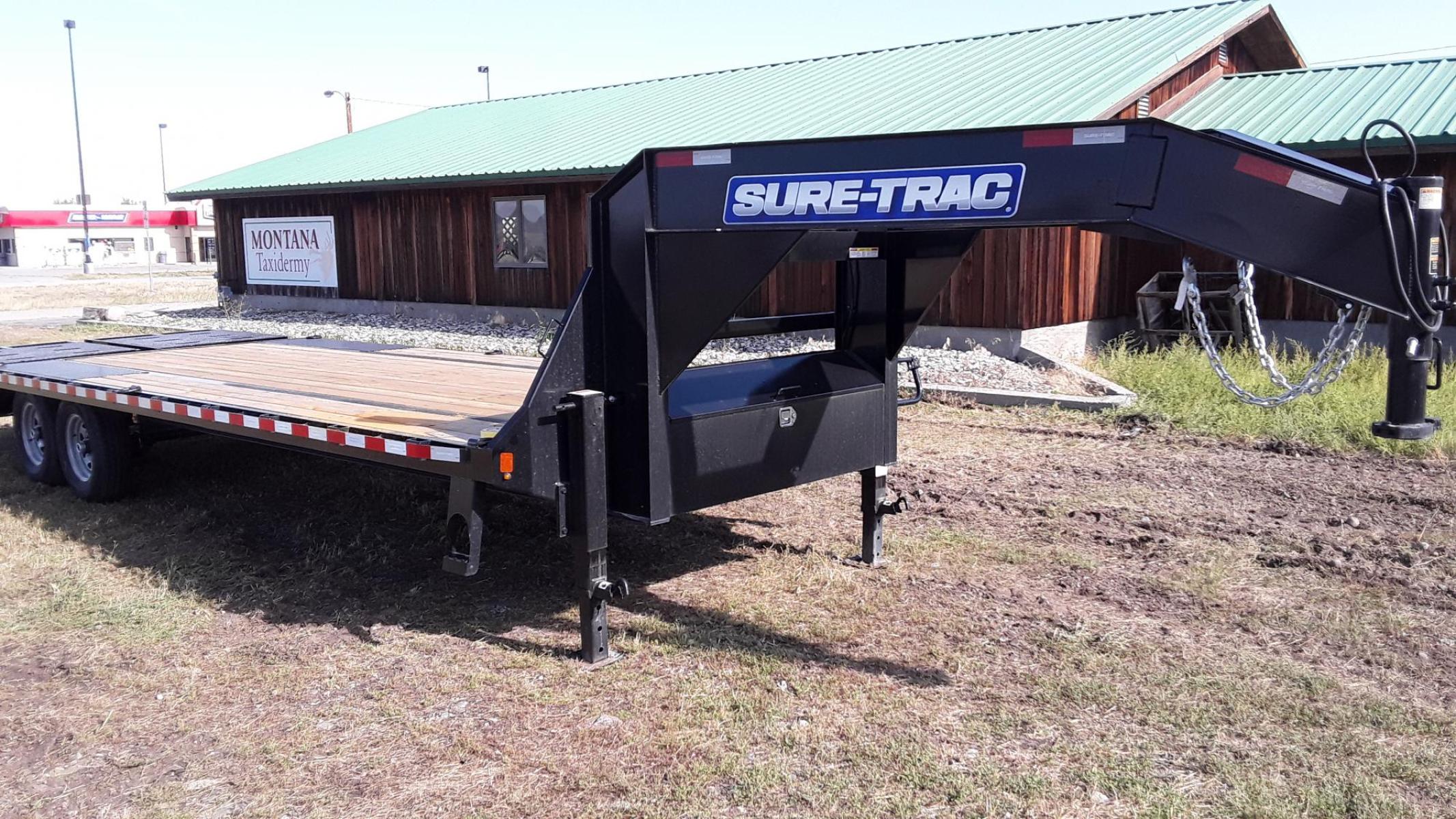 2023 SureTrac 81/2 x 25 GN Deckover , located at 310 West 1st Ave, Big Timber, MT, 59011, (406) 860-8510, 45.833511, -109.957809 - 2021 SureTrac 81/2 x 20 + 5 GN Deckover, 15K GVW, HD slipper spring suspension, EZ lube hubs, electric brakes both axles, LED lights, 16"-10 ply radial tires, 2" treated wood deck, (2) 12K drop leg jacks, center mounted tool box, rub rail, stake pockets, chain spools, 3" c-channel cross members on 1 - Photo #2