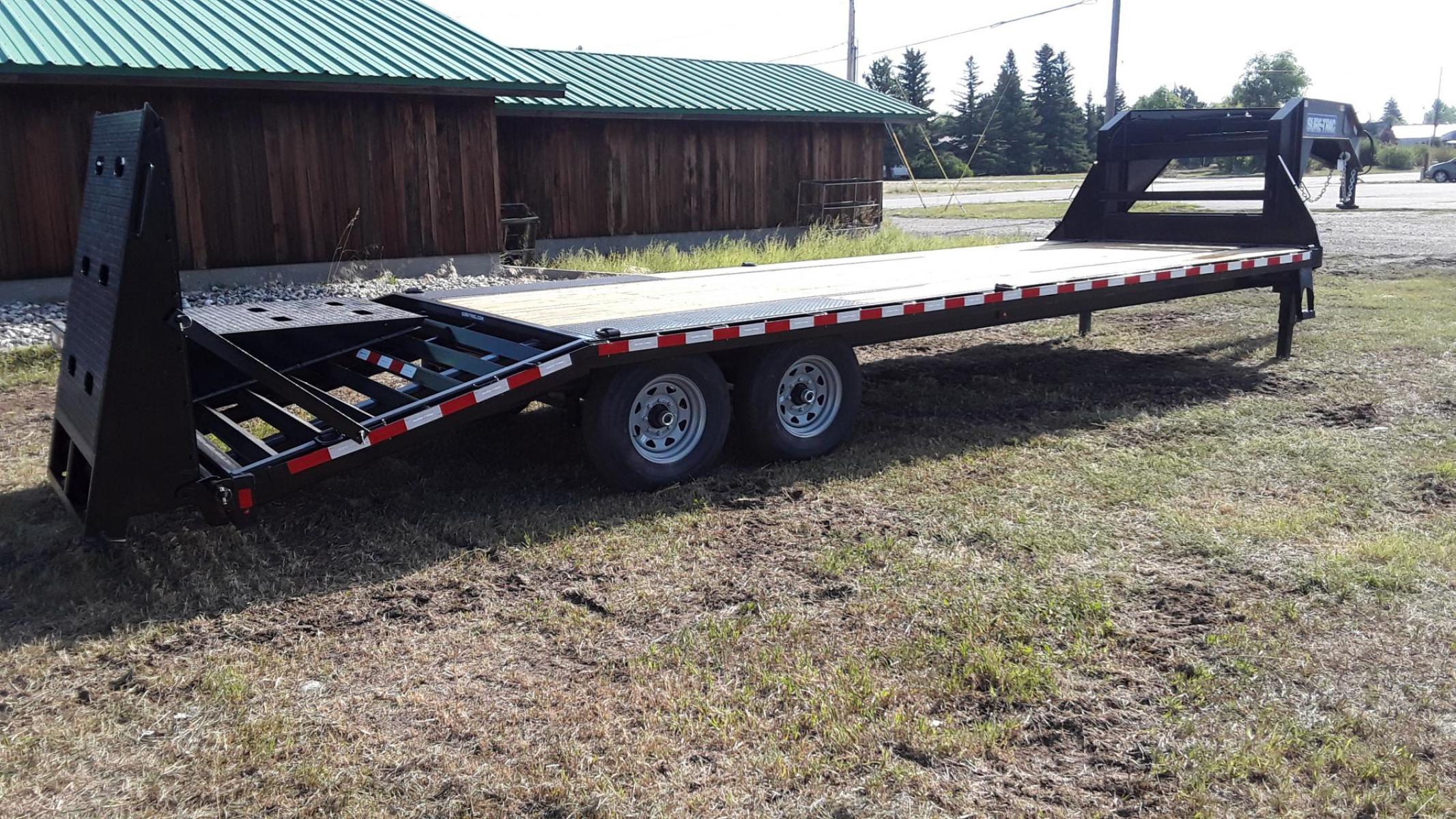 2023 SureTrac 81/2 x 25 GN Deckover , located at 310 West 1st Ave, Big Timber, MT, 59011, (406) 860-8510, 45.833511, -109.957809 - 2021 SureTrac 81/2 x 20 + 5 GN Deckover, 15K GVW, HD slipper spring suspension, EZ lube hubs, electric brakes both axles, LED lights, 16"-10 ply radial tires, 2" treated wood deck, (2) 12K drop leg jacks, center mounted tool box, rub rail, stake pockets, chain spools, 3" c-channel cross members on 1 - Photo #4